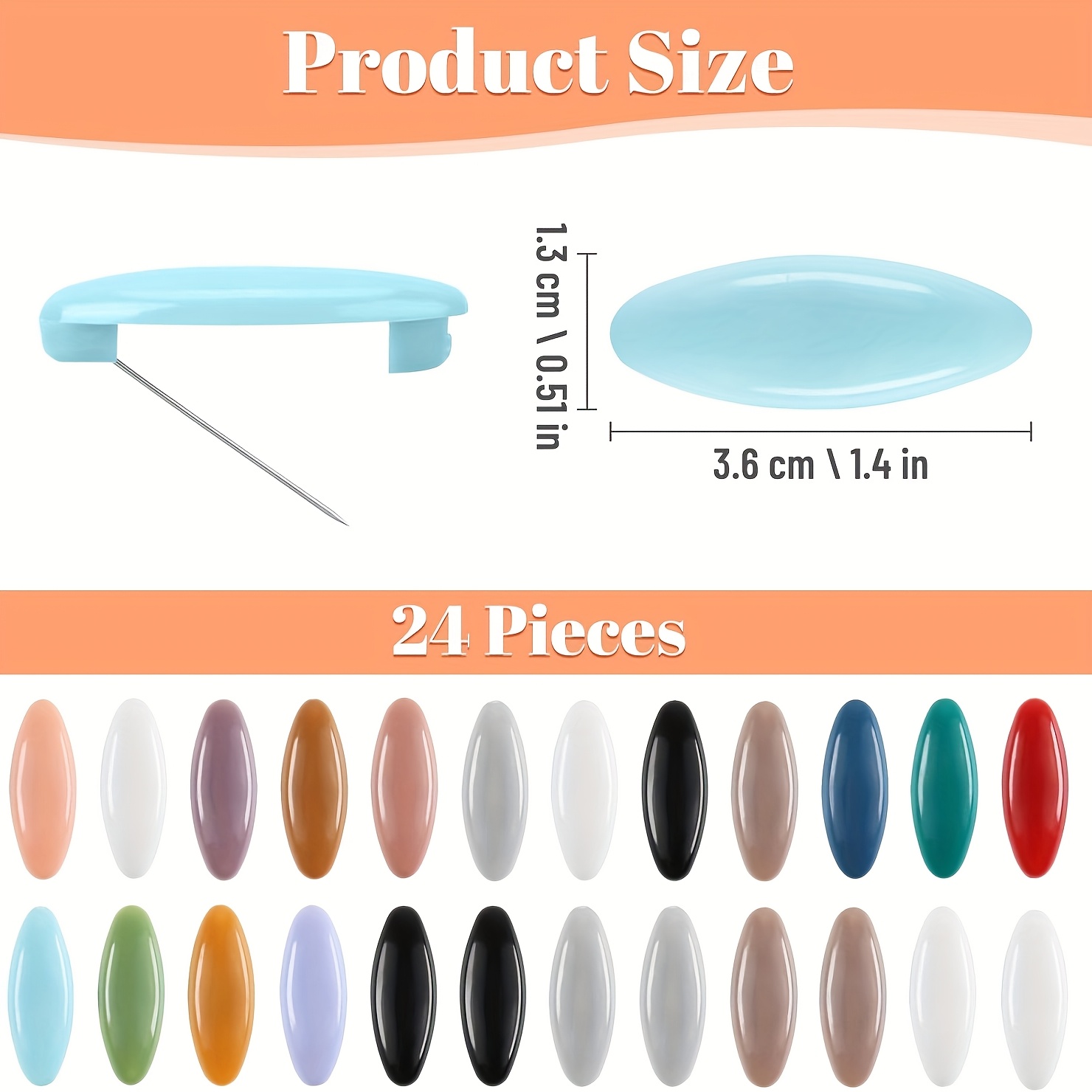 16/24pcs Random Color Scarf Safety Clips, Plastic Colorful Clips For Headscarves, Suitable For Girls And Women