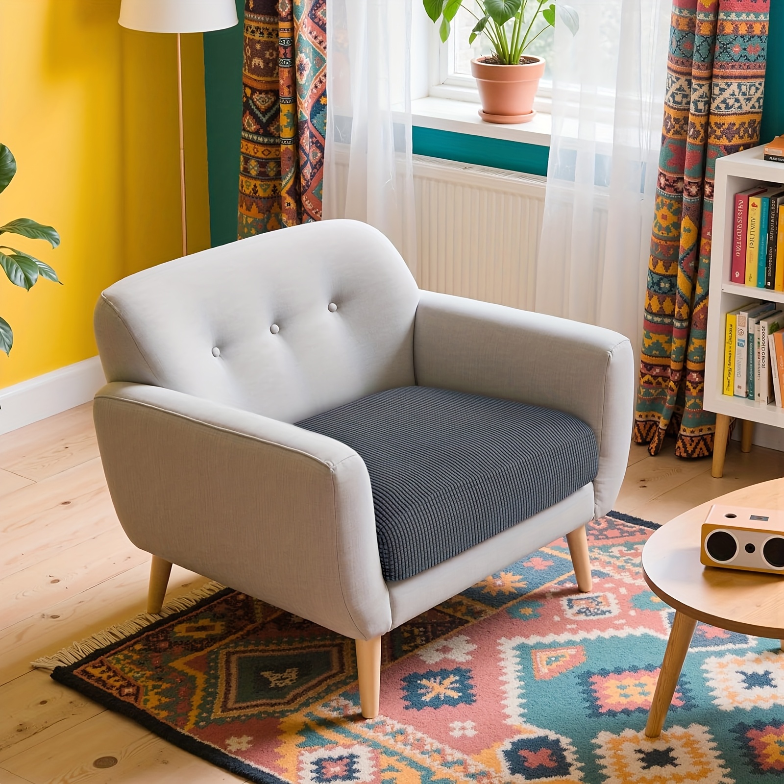 E-shop Jacquard-Elastik-Sofabezug, Ganzjahres-Kissenbezug, Abnehmbarer Waschbarer Sofaschoner-Set, Geometrisches Muster, Geeignet für Hunde-, Katzen-
