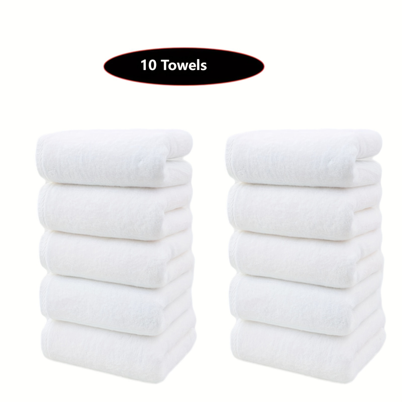 TEMU 10pcs & Absorbent Cotton Bath Towels - Quick-dry, Lightweight, Plush & Gray, Home Or Hotel Use