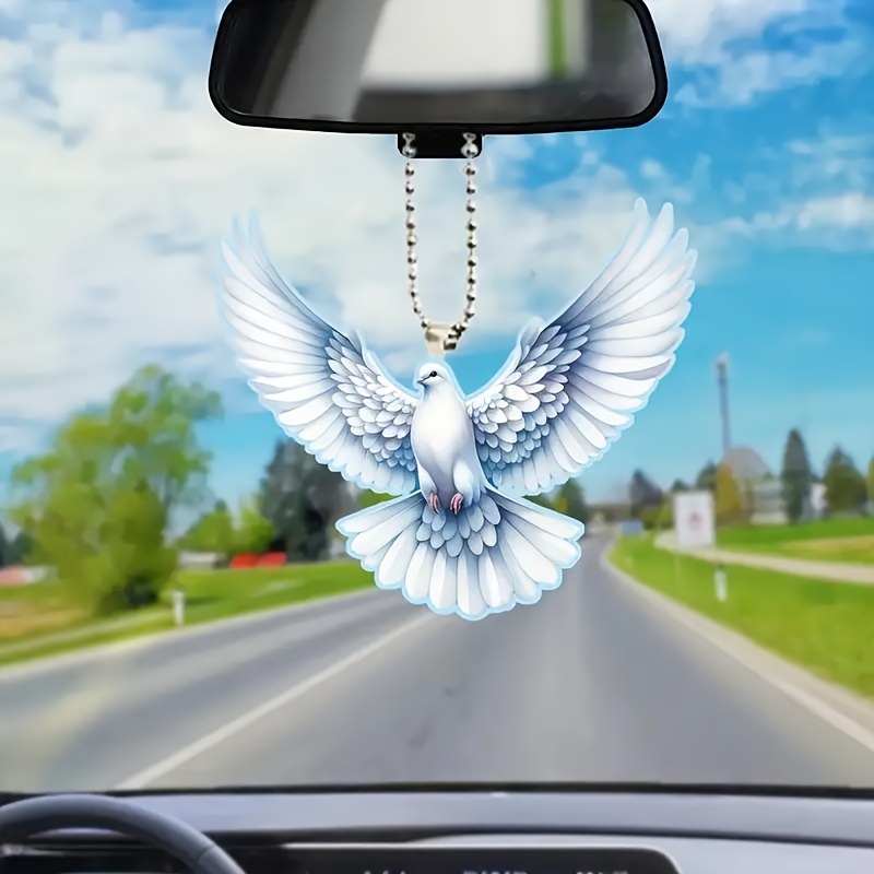 

1pc Cute Peace Acrylic 2d Car Pendant - Christmas Trees, Couples Gifts, Home And Backpack Decorations