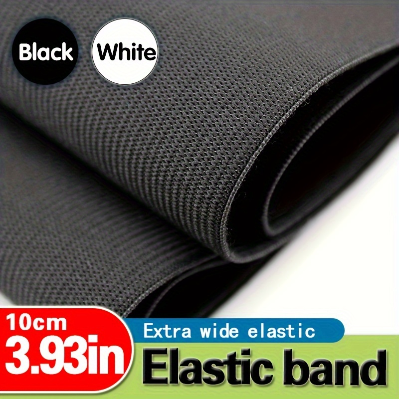 

Bande élastique extra large - 10 cm/3,93 pouces - Noir et blanc - Haute qualité, flexible et durable - Parfait pour la couture, l'artisanat et les accessoires vestimentaires