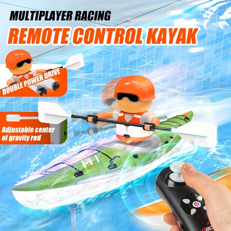 

2.4g Remote Control Boat, Remote Control Kayak, Remote Control Creative Toy, With Light And 2 Drive Modes, Swimming Pool, Bathtub, Inflatable Bath Pool Toy