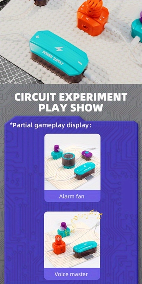stem circuit building science experiment kit with voice control recording all in one electronics construction set with safety step by step projects adults birthday christmas thanksgiving halloween gift batteries not included white blue learning system for stem for learning Product details 6