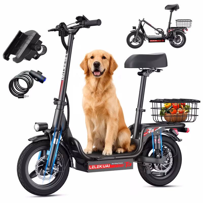 for s 14 749w cargo electric scooter with 25 mile range 330 load 19 9 mph speed dual suspension brakes lcd display design charger power compatible with plug youth rider Product details 6