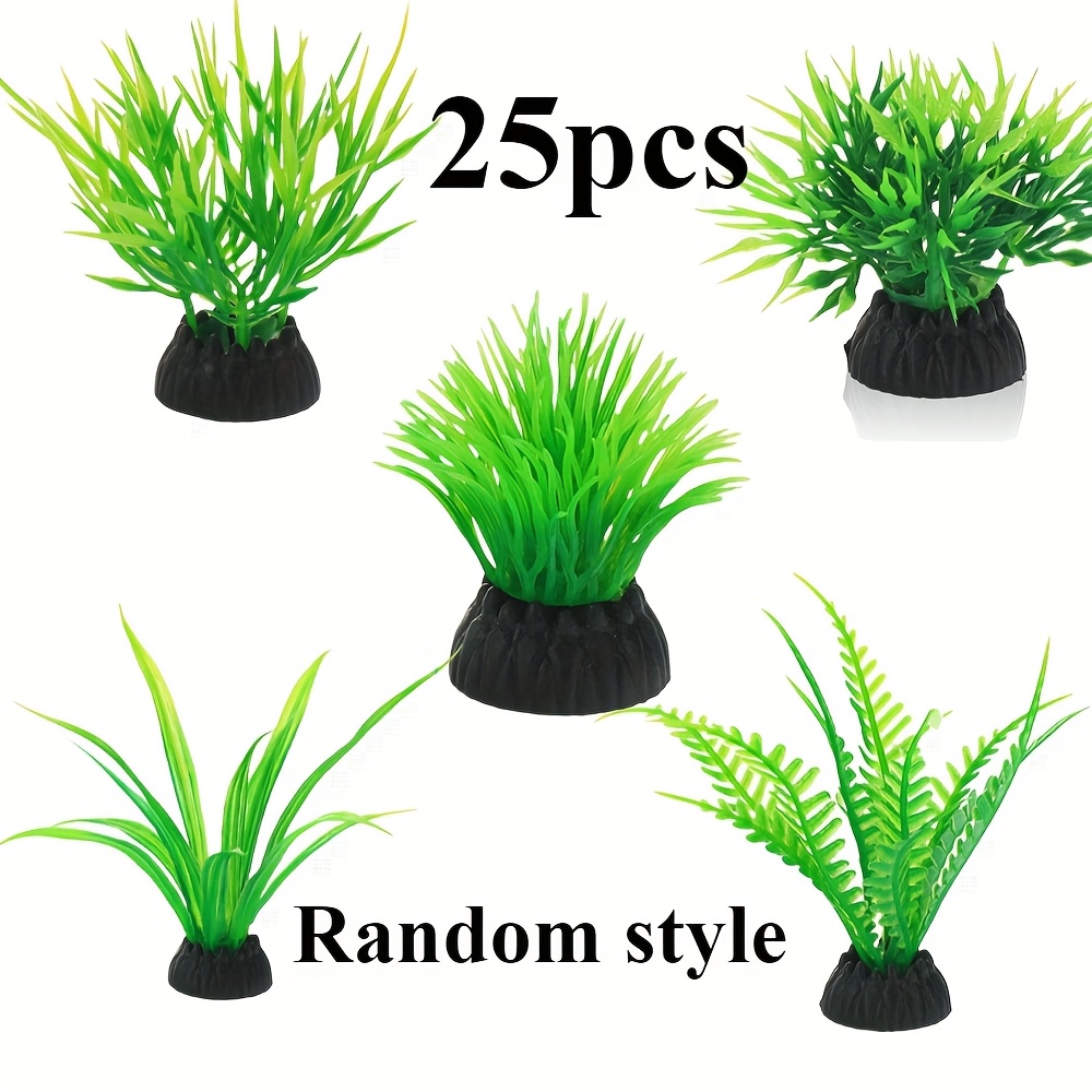 TEMU 25pcs Aquarium Accessories For Decoration, Aquatic Plants For Aquarium Use, Aquarium Decorations, And Plastic Plants For Aquarium Decoration