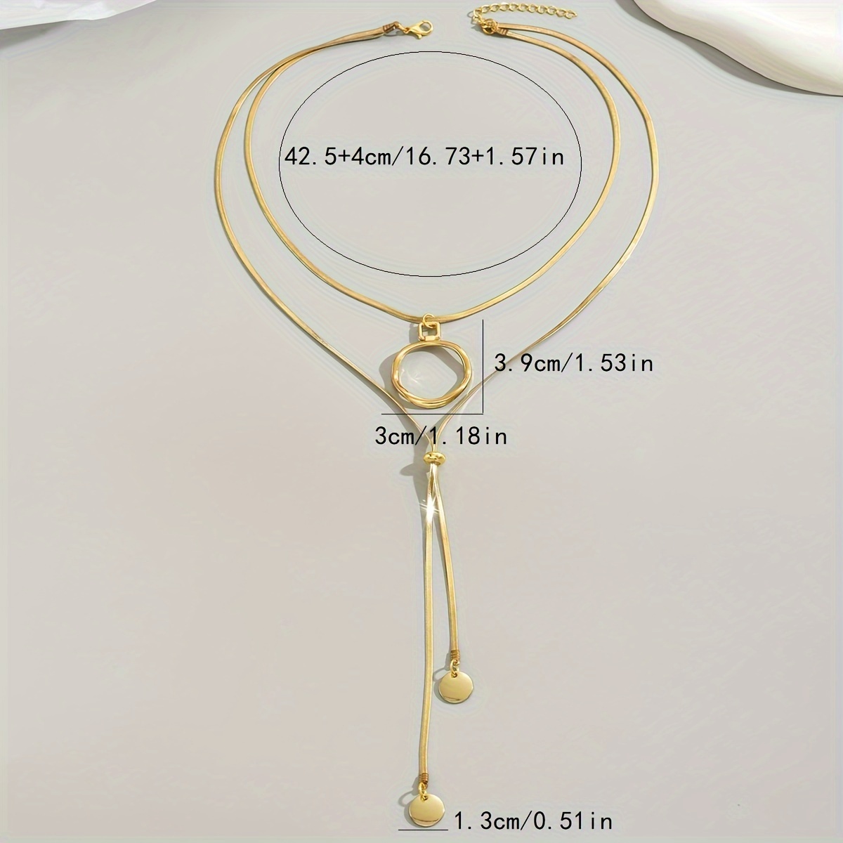 A Easy And Stylish Double-layer Tassel Hoop Necklace For Women, Adjustable For Stacking