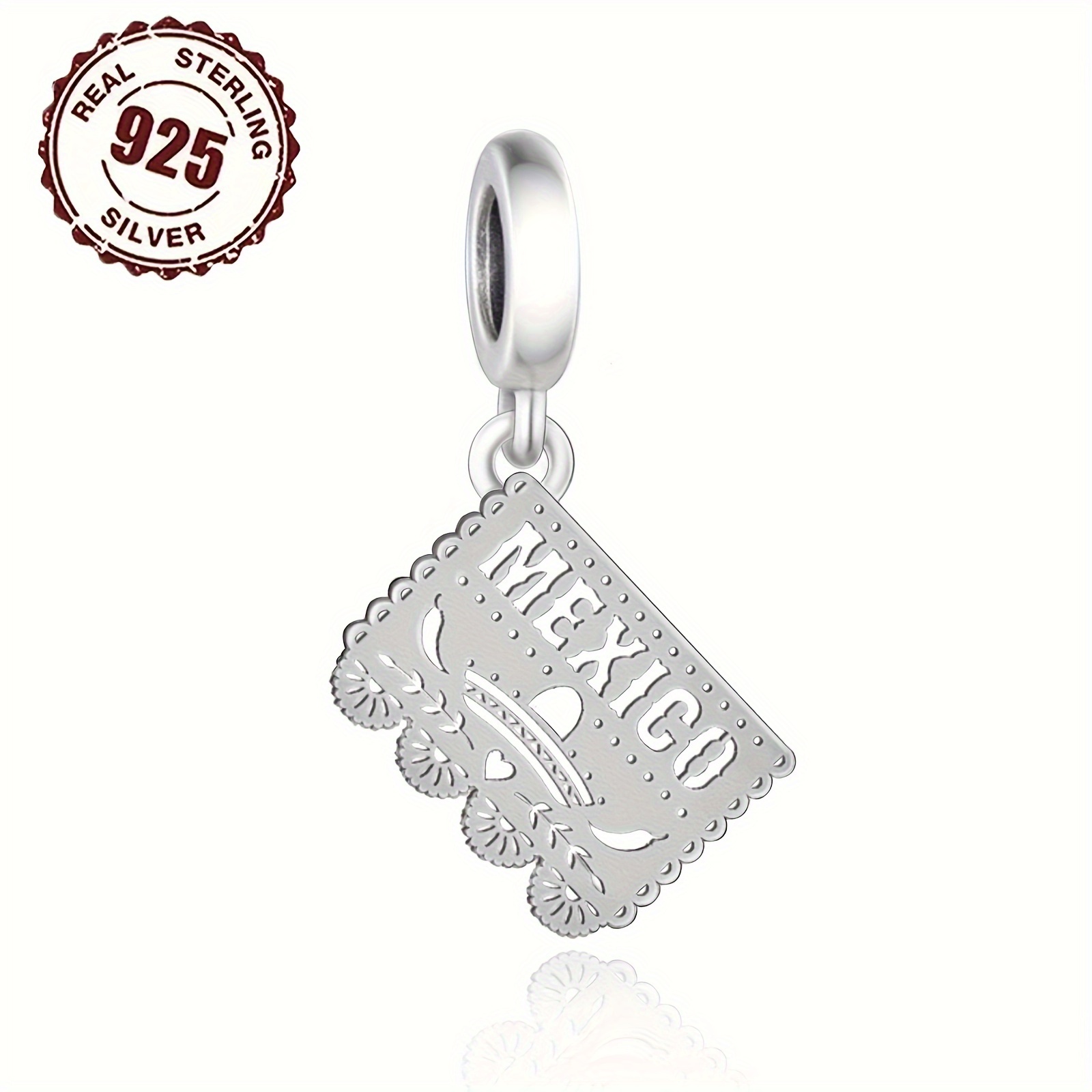 

1pc 925 Sterling Silvery Mexican Charm Pendant, , Ideal For Christmas & Valentine's Day Gifts, For Making, Bracelet And Necklace Bead