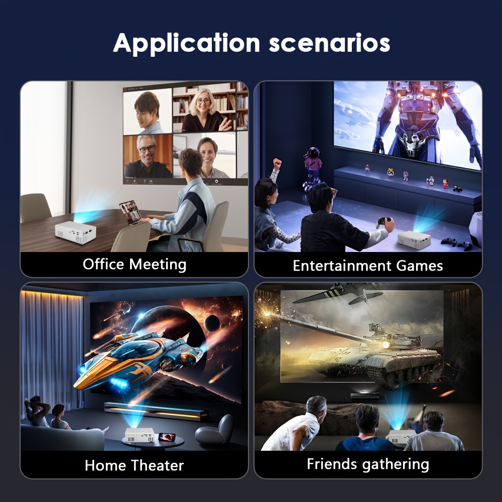 2025 new theater hd projector american plug remote control support smartphone screen compatible with smartphone usb interface for indoor office use details 8