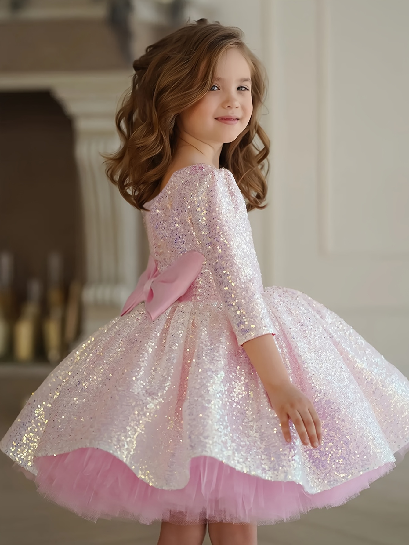 western dress for birthday party women Long Sleeve Twirl Dress main image 1