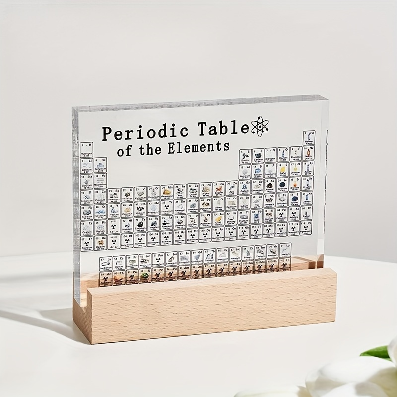 

Periodic Table, Acrylic Printing Periodic Table Display With Elements Samples Printed, Craft, Teaching Tool, Gift For Students, Teacher, Science Lovers, Home School Desk Decoration