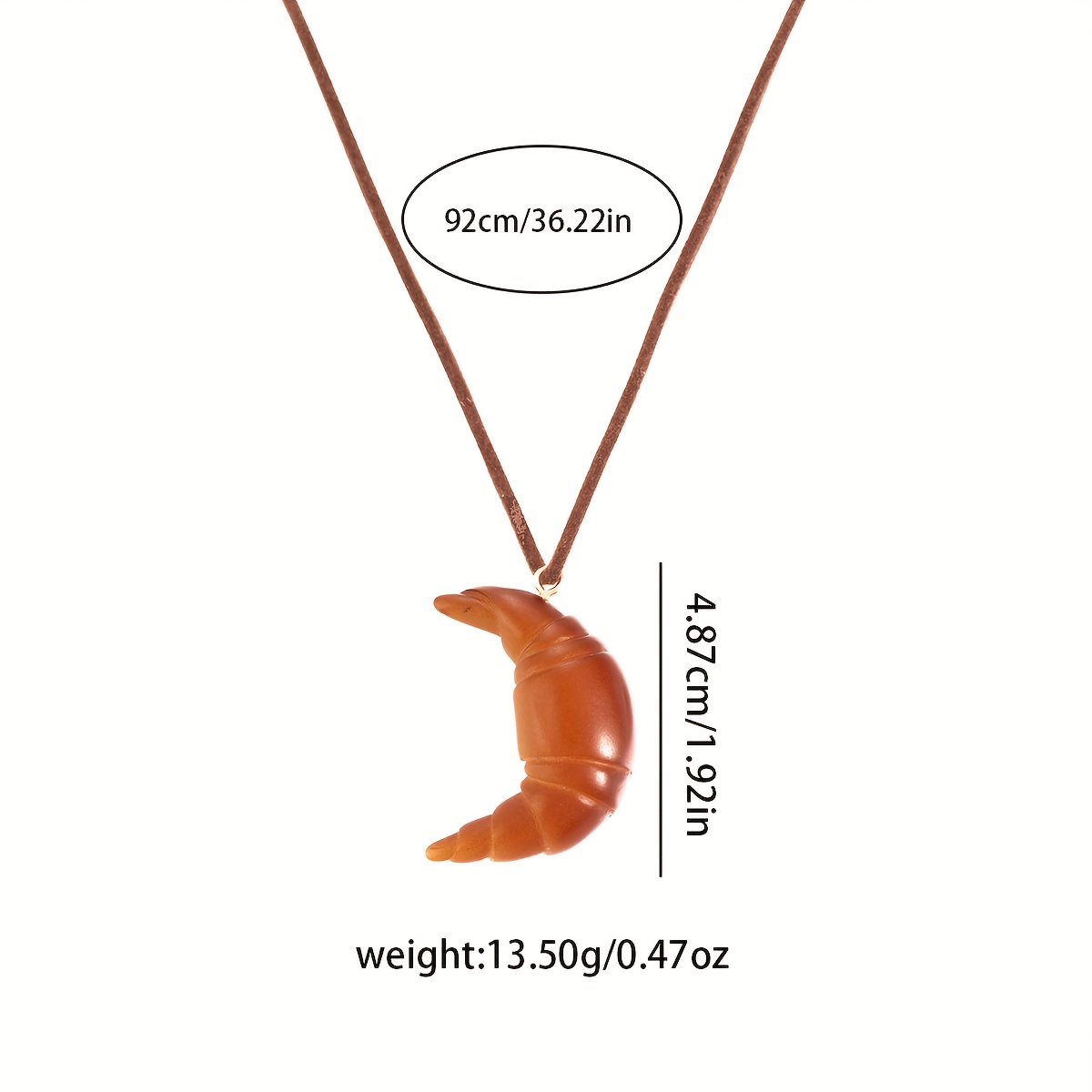 Boho Pendant Necklace Donut & Bear Brown Casual Accessory