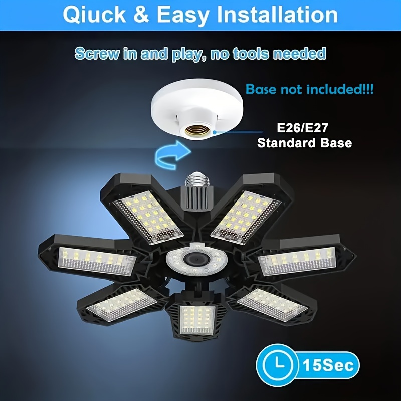 Led Garage Ceiling Lighting 10+1 Adjustable Panels Lights - Temu