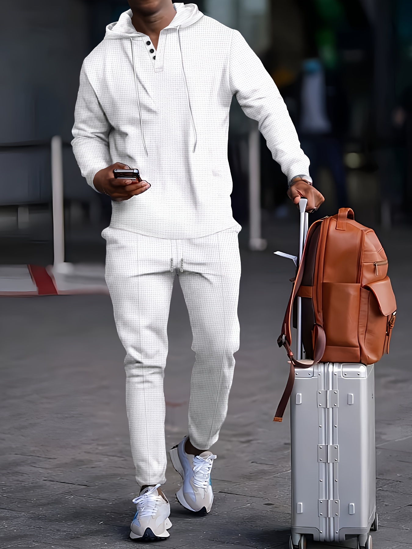 Men's Sports Suit Tracksuit with Zip Leisure Sports Set
