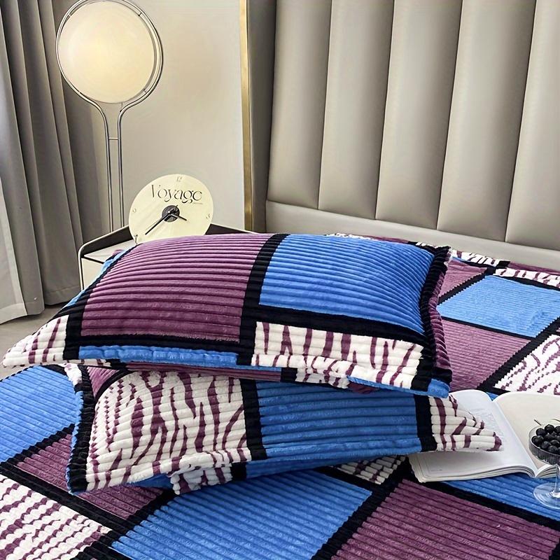 TEMU 2 pièces Housse de Coussin Imprimée Géométrique à Carreaux, Couverture Décorative et Protectrice pour Oreillers d'Hôtel