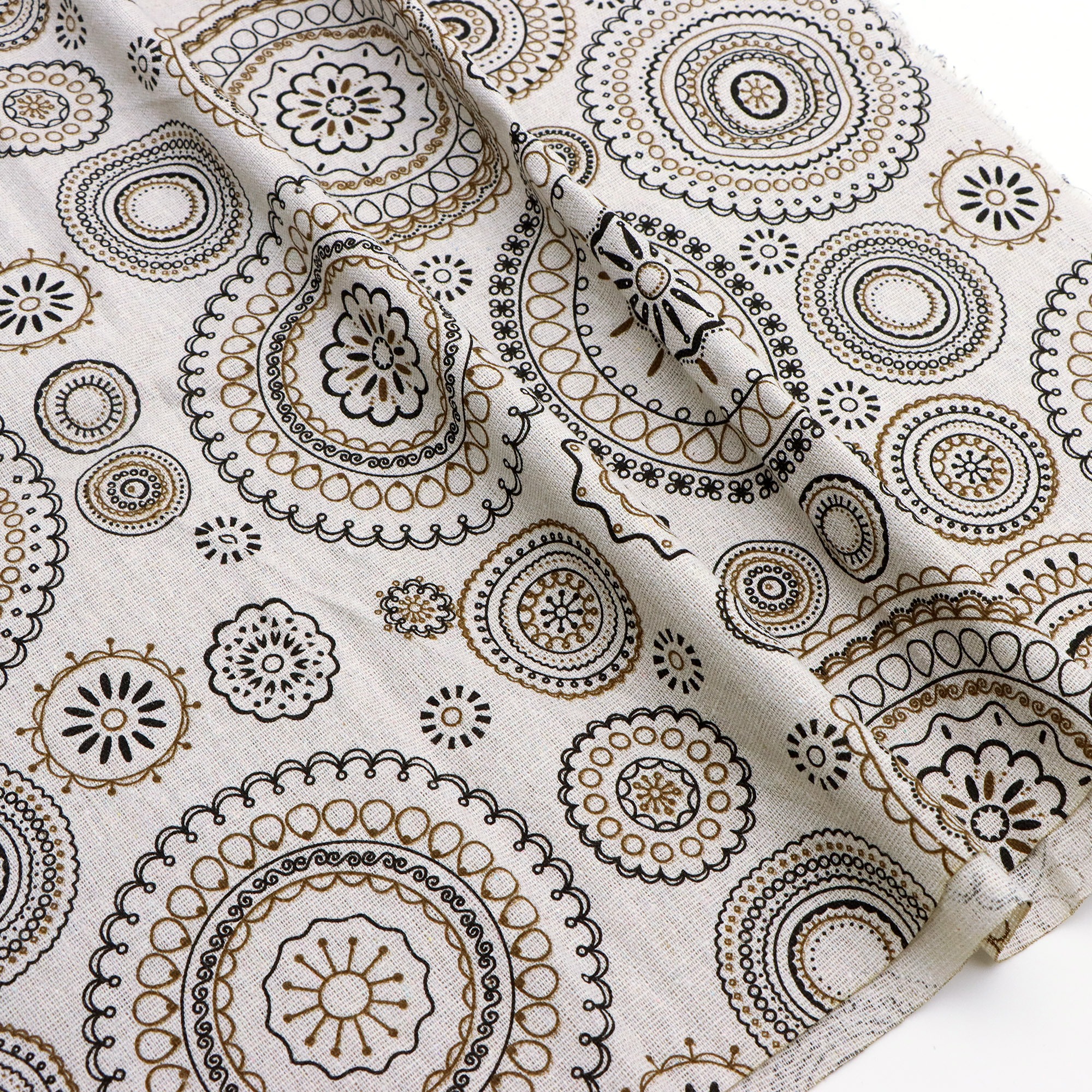 1pc Of 50x150cm (19.68x59 Inches) Geometric Printed High-quality Linen Fabric, Suitable For Sofa Covers, Bags, Cushions, Tablecloths, Pet Beds, And Diy Sewing