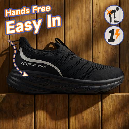 mens walking shoes hands free slip on walking footwear breathable sneakers for commuting relaxation