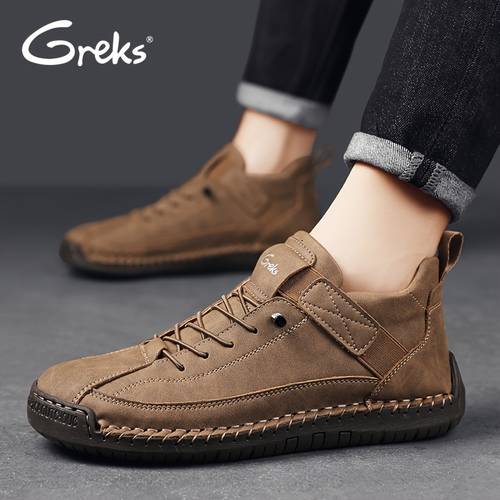 mens top casual work shoes handmade stitching retro sneakers non slip thick sole comfortable walking shoes for daily wear
