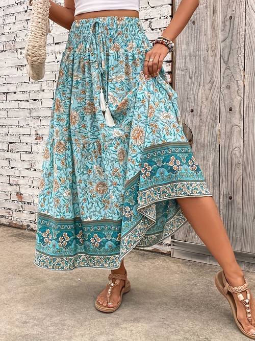 womens fashion waist tie scarf tassel half skirt elegant