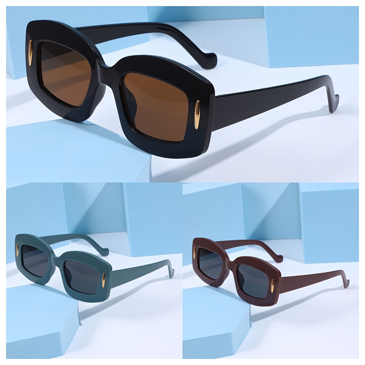 Fashion Square Sunglasses Women Oversize Frame Cat Eye Sun - Temu