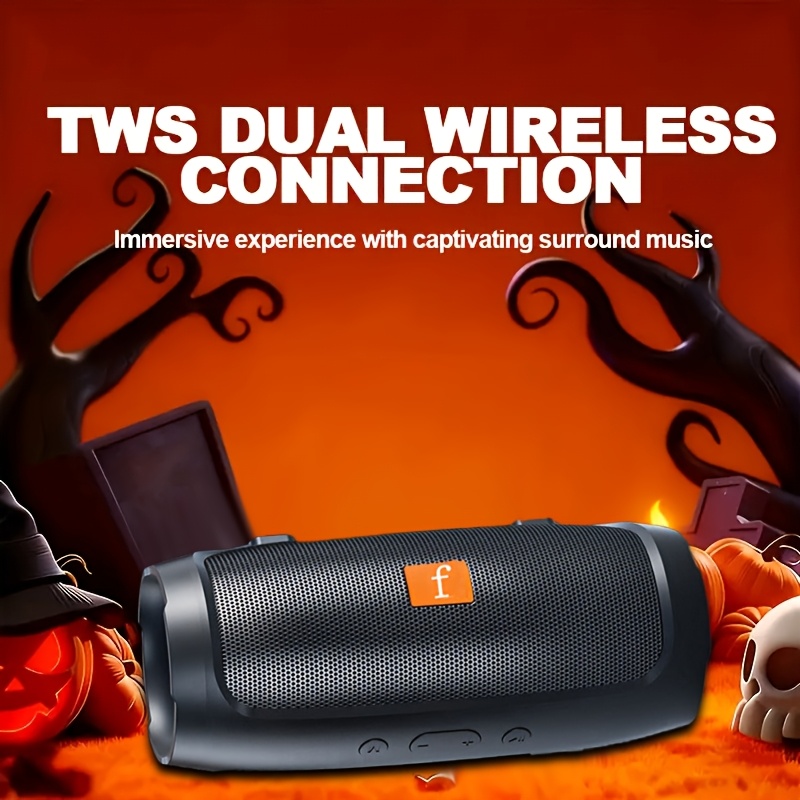 TEMU Portable Wireless Speaker, With Color Led Lights, Subwoofer, Tws Stereo Subwoofer, Suitable For Mobile Phones/fm Radios/tf Cards/usb Flash