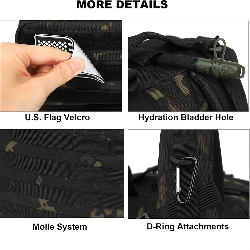 [Tactical Backpack] WUIGONG 45L Tactical Backpack | Durable Polyester, Molle System, Multi-Compartment Outdoor Bag for Camping, Hiking, Trekking & Daypack with Laptop Sleeve