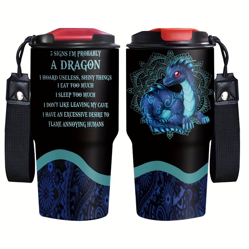 

Dragon Lover's Gift: 20 Oz Stainless Steel Cup With Lid - Perfect For Animal Enthusiasts' Birthday Or Christmas Gift