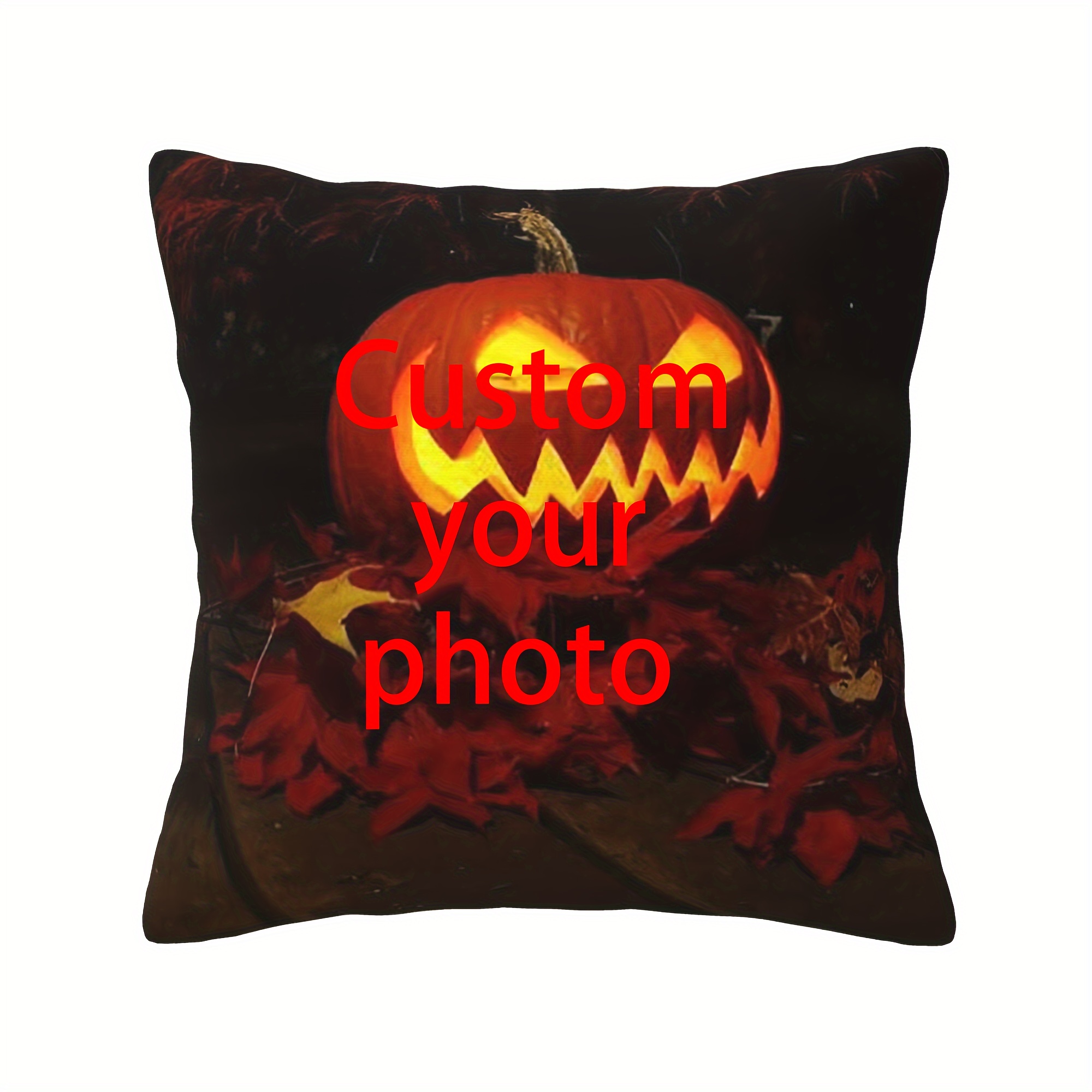 customizable halloween pumpkin decorative pillow cover soft Temu