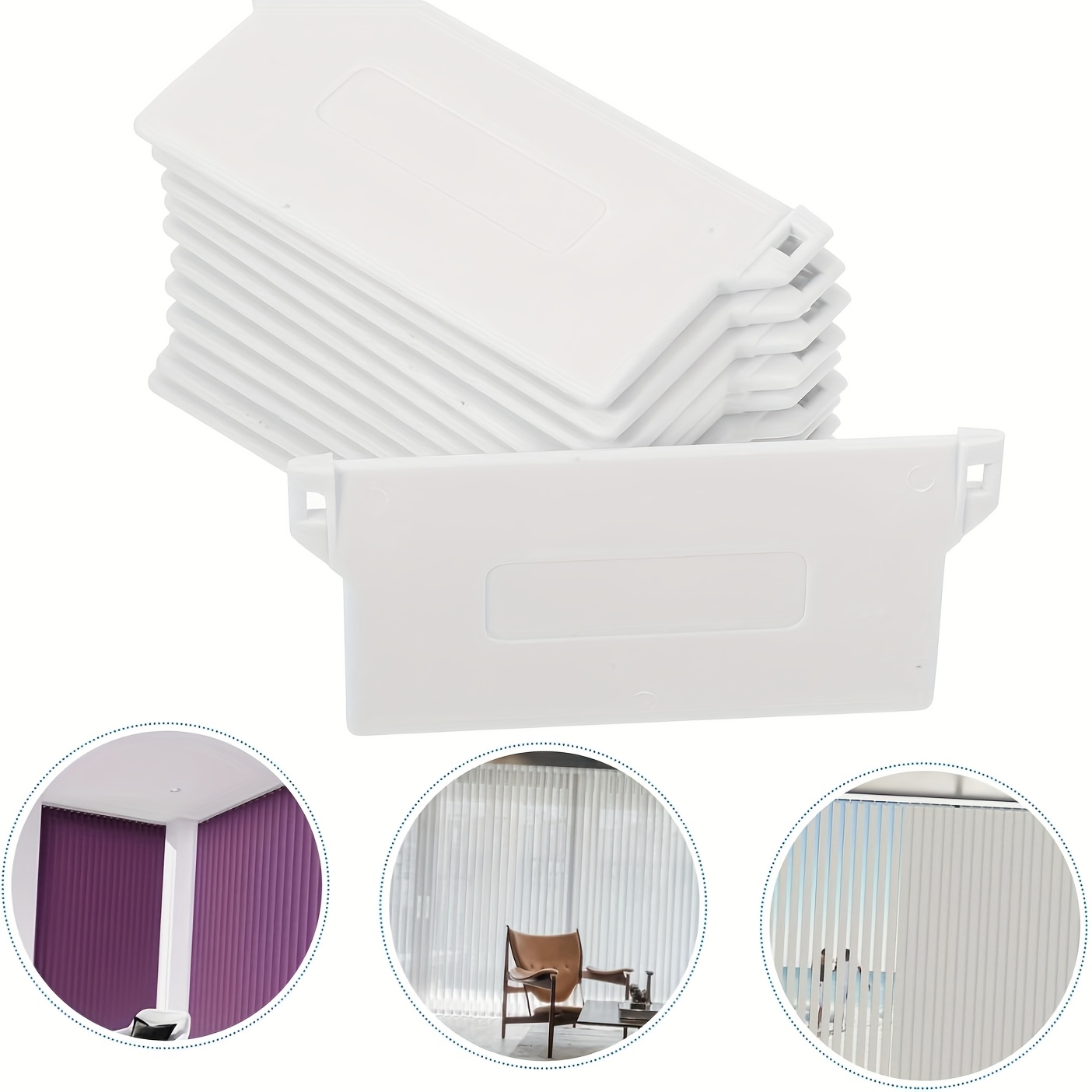 10-Pack Vertical Blind Bottom Weight Slats – Replacement Base Plates For 89mm And 127mm Venetian Blinds, White Plastic