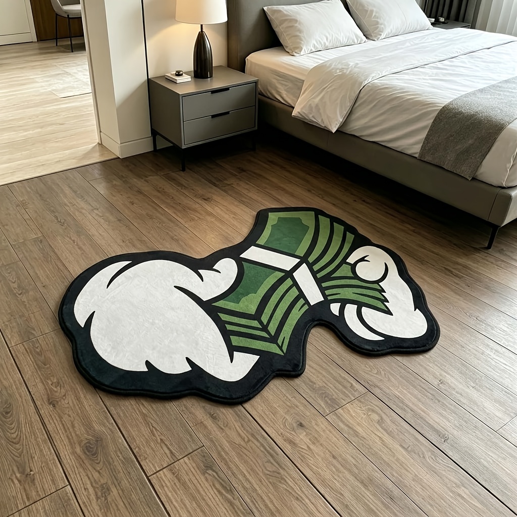 TEMU 1pc Personalized Irregular Rug, Fashionable Creative Fleece Carpet, Machine Washable And Easy To Clean, Suitable For Hallway, Laundry Room,