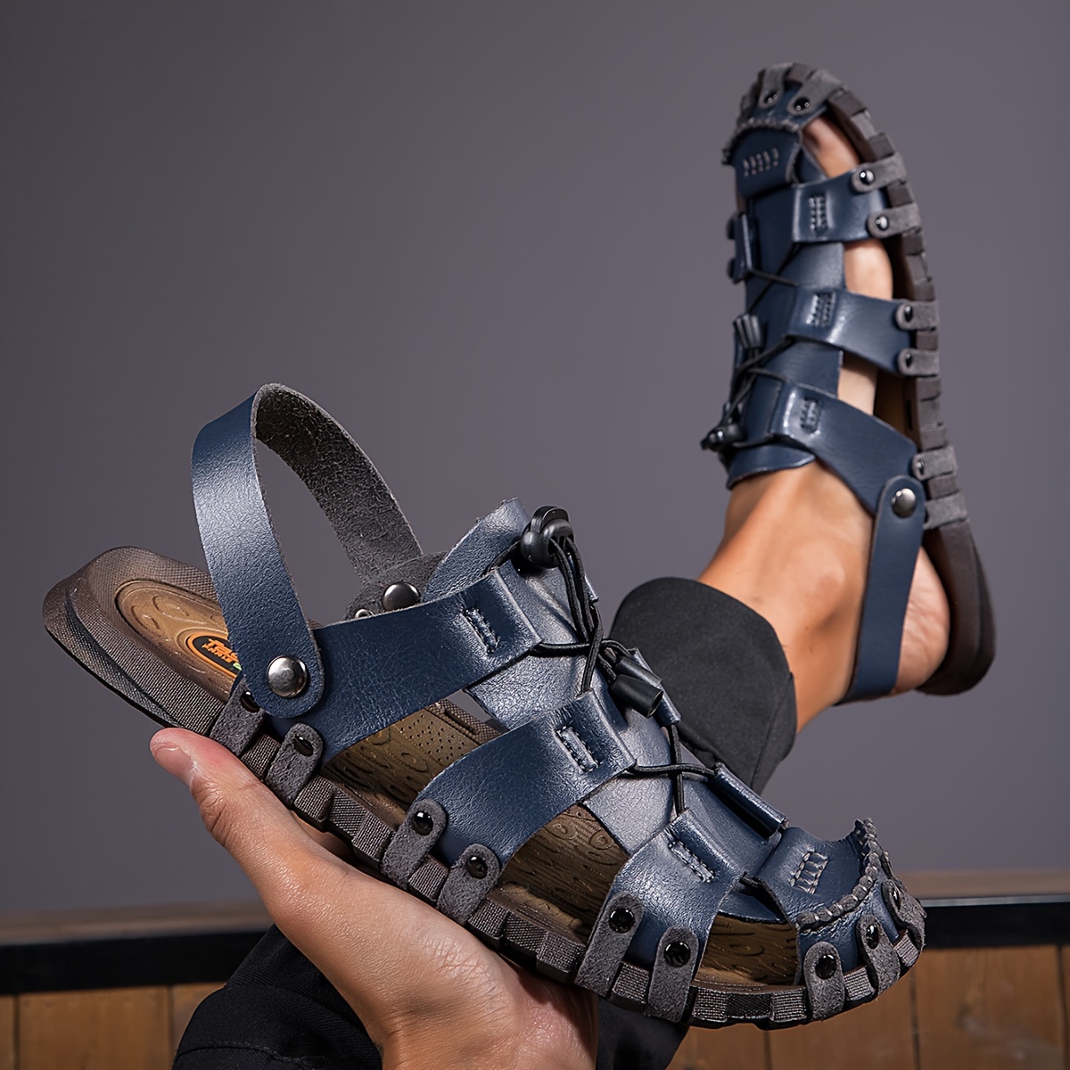 mens trendy close toe breathable sandals comfy non slip shoes for mens outdoor activities temu region name