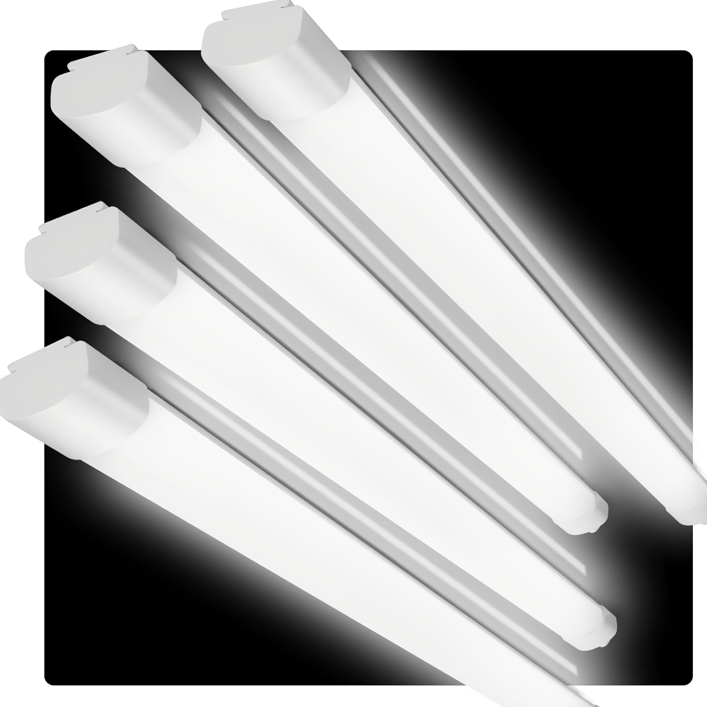 Image of 4-pack 120cm Led Tri-proof Batten Lights, 36w 3600lm 4000k Neutral White, -free Ceiling, Wall Or Pendant Lighting For Garages, Basements, , , Utility Rooms And Industrial Spaces