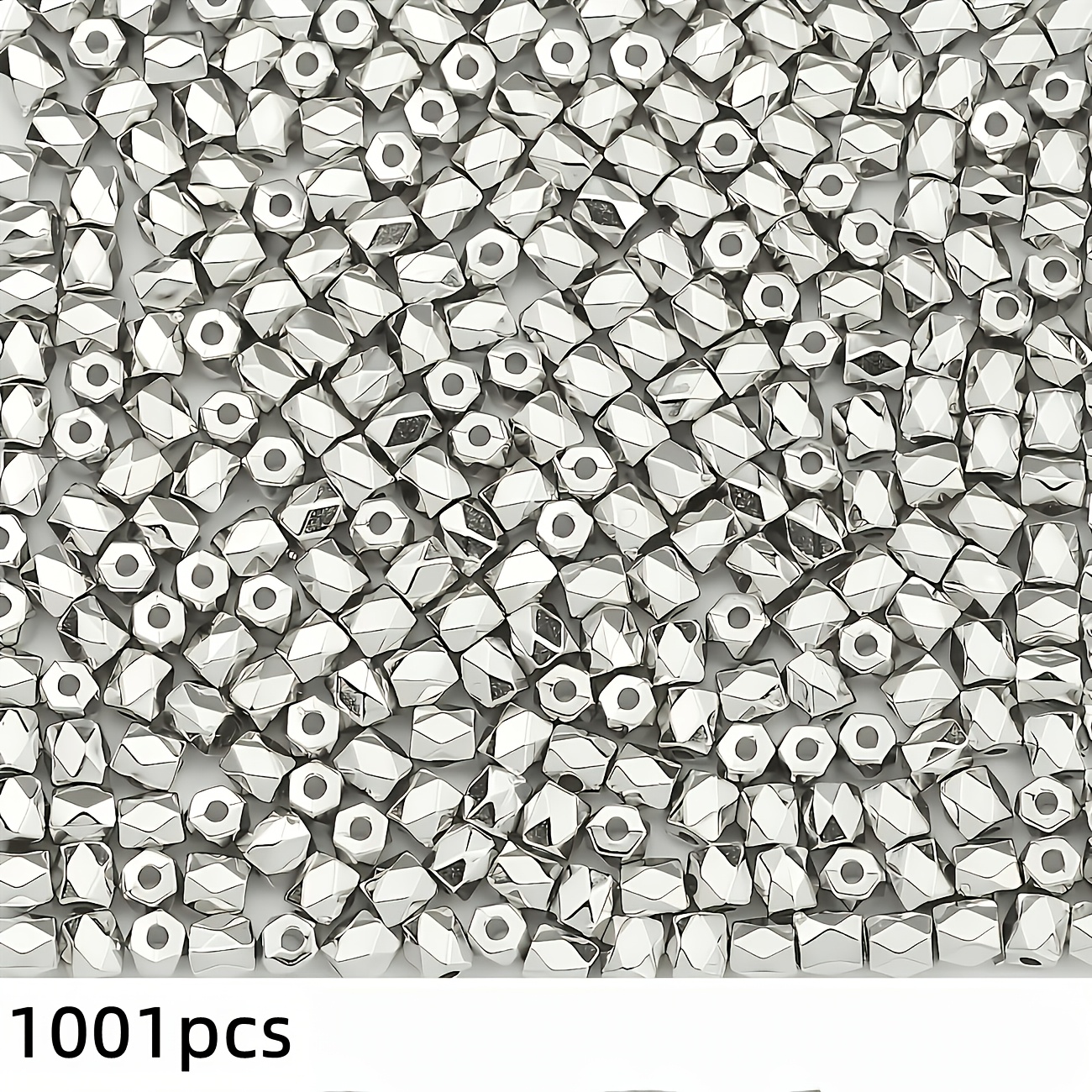TEMU Lot de d'espacement en acrylique de 4 mm mélangées avec des perles dorées et argentées pour bracelet, collier, bague DIY, les perles les plus
