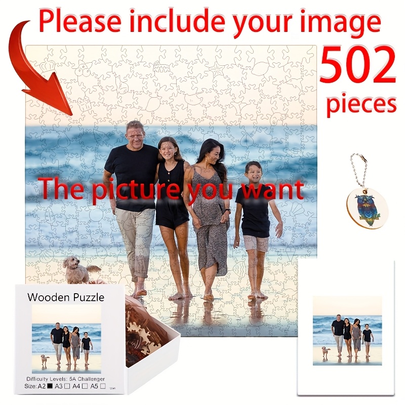 502pcs Customized Wooden Puzzle, Challenging Gift