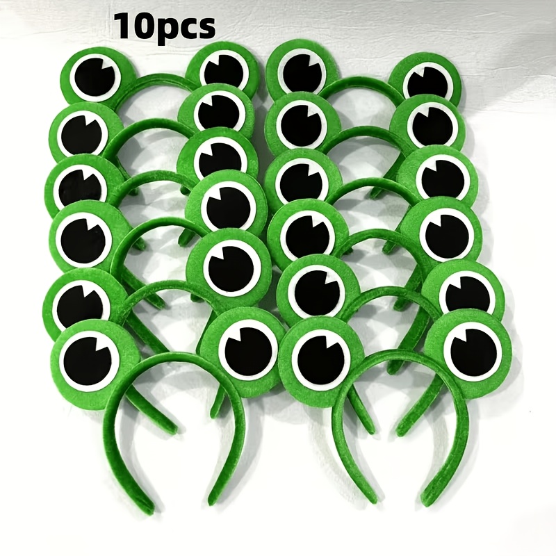 TEMU 10pcs Set Of Cute Frog-themed Headwear, Suitable For Daily Wear, Accessory Matching, Role-playing, Performance Headbands, , And Birthday Gifts