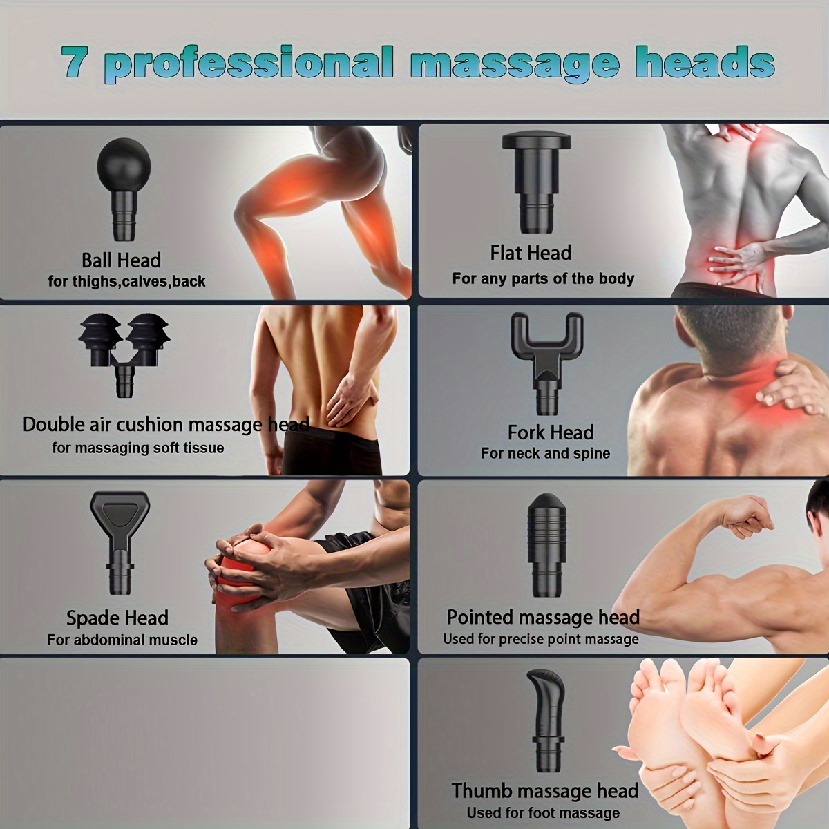 Professional Deep Tissue Massage Gun with 4 Interchangeable Heads, USB Rechargeable, LCD Display, Ergonomic Design for Full Body, Back, and Neck – Ideal for Athletes and Home Use, Massage Tools
