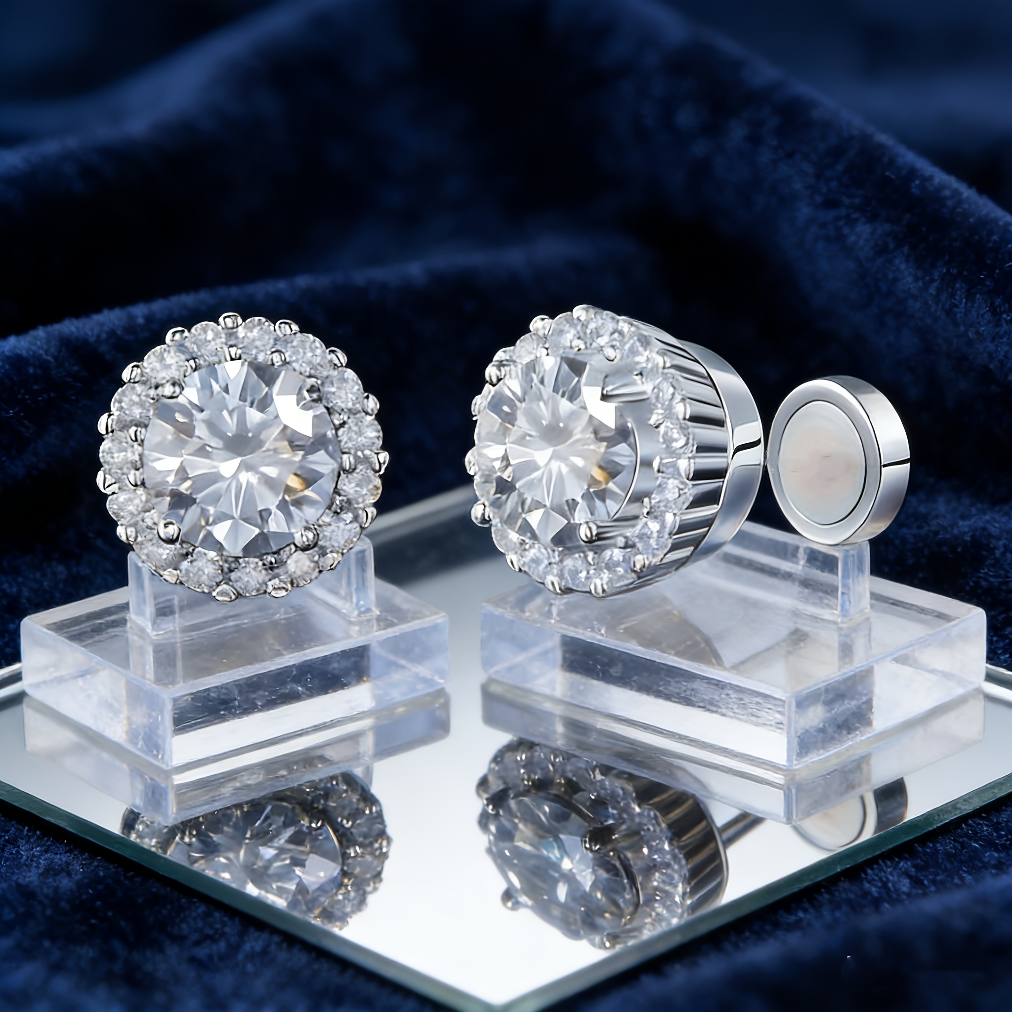 TEMU 1 Pair Of Silvery Ear Clips For Men, High-end And Versatile Earrings For Women, Personality, Fashionable Accessories