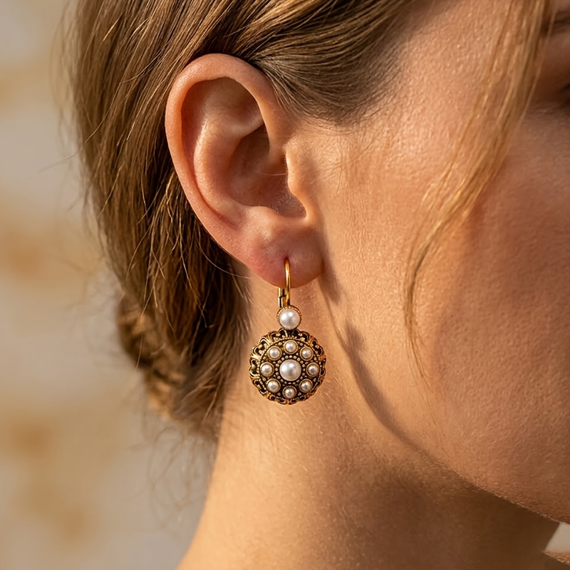 2pcs Exquisite Faux Pearl Drop Earrings for Women, Gift
