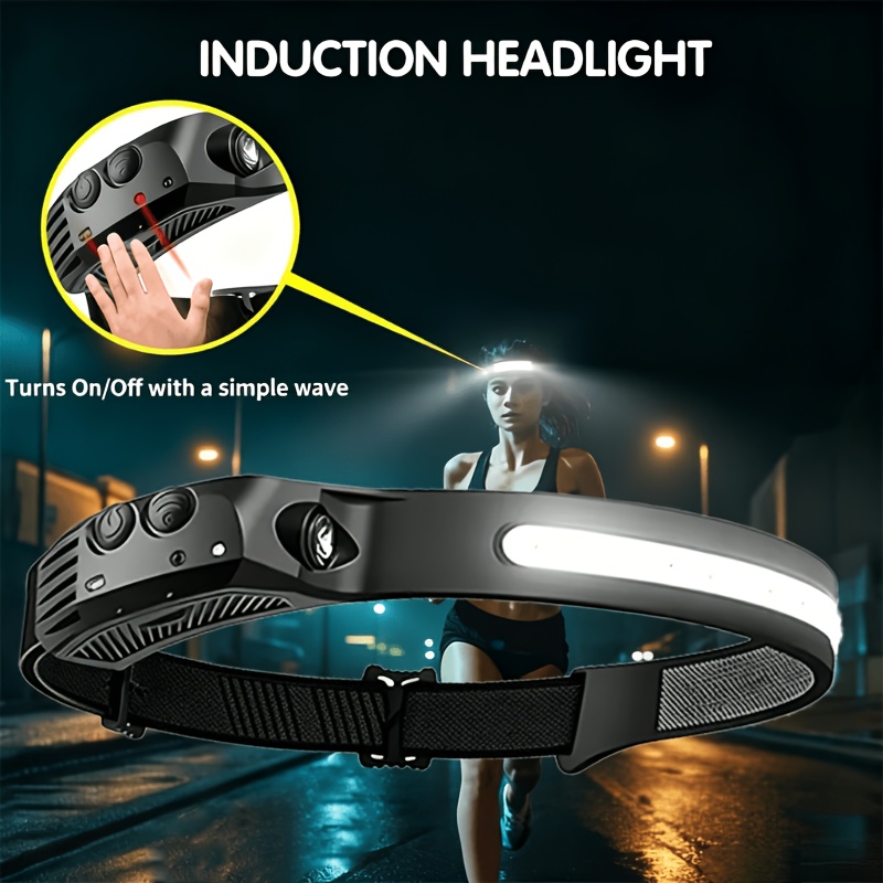 USB Rechargeable COB Headlamp with Adjustable Lighting Modes