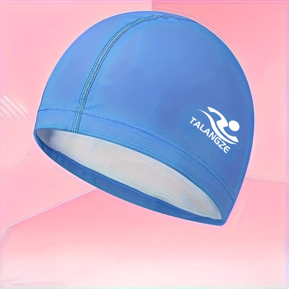 TEMU Gorro de natación unisex para adultos, gorro elástico de PU con diseño de protección para los oídos, equipo de natación adecuado para cabello