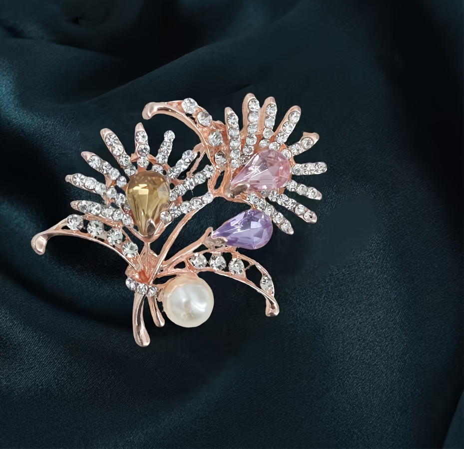 1 dona 2 dona ajoyib va nafis marjon uslubidagi karnafiyon brosh, yuqori sifatli va zamonaviy ko'krak gul kiyim-kechak ko'ylak, sviter, aksessuarlar, kundalik foydalanish uchun mos, tafsilotlar 3