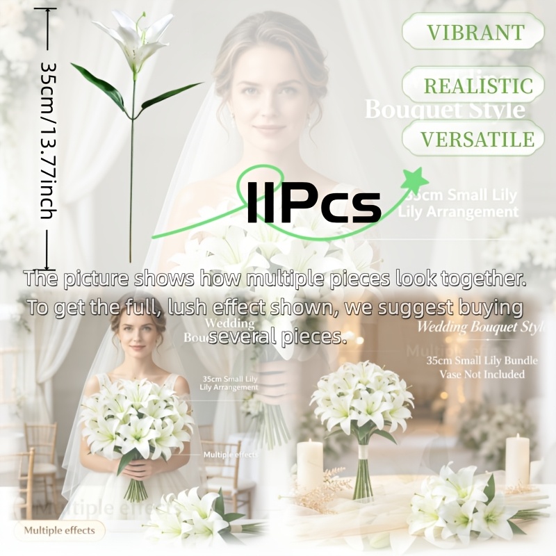 TEMU Ensemble de 11 pièces de bouquet artificiels à longue tige, combinaison de boutons de factices, plantes artificielles pour intérieur/extérieur,