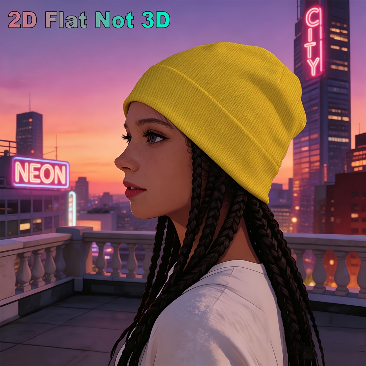 TEMU 2d Flat, 1pc, Women's Beanie, Yellow Fabric Texture, Themed Decorative Pullover Hat, Christmas, Reusable, Casual Wear, Birthday Gift, Halloween