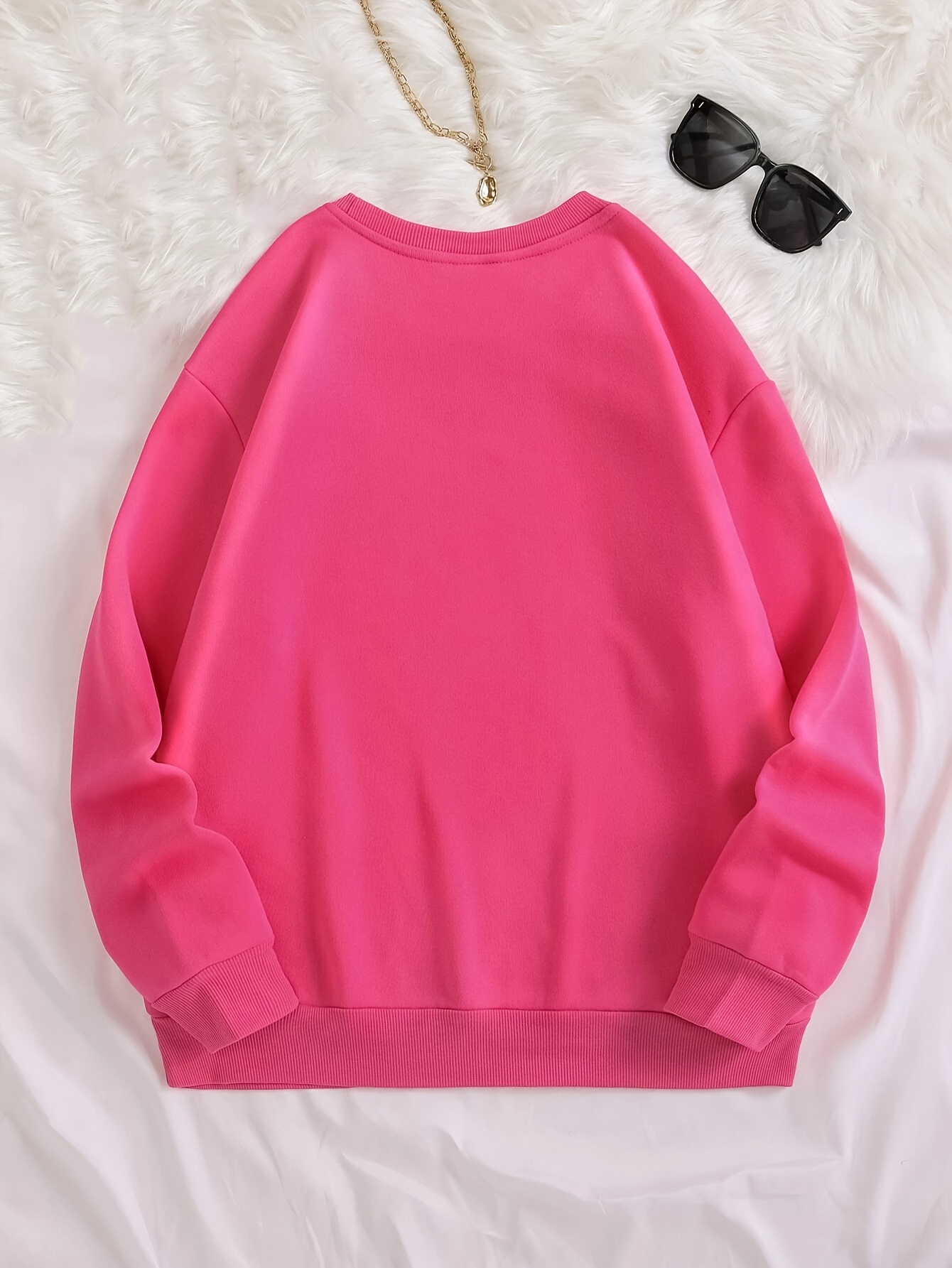 Pink Cute Outfits With Sweatshirts Women's Casual Long Sleeve