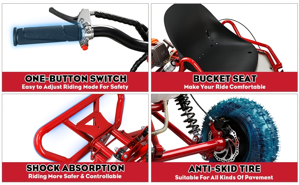 adult go-karts and   off- -karts, 6-inch off-road tires, rear disc brakes Product details 16