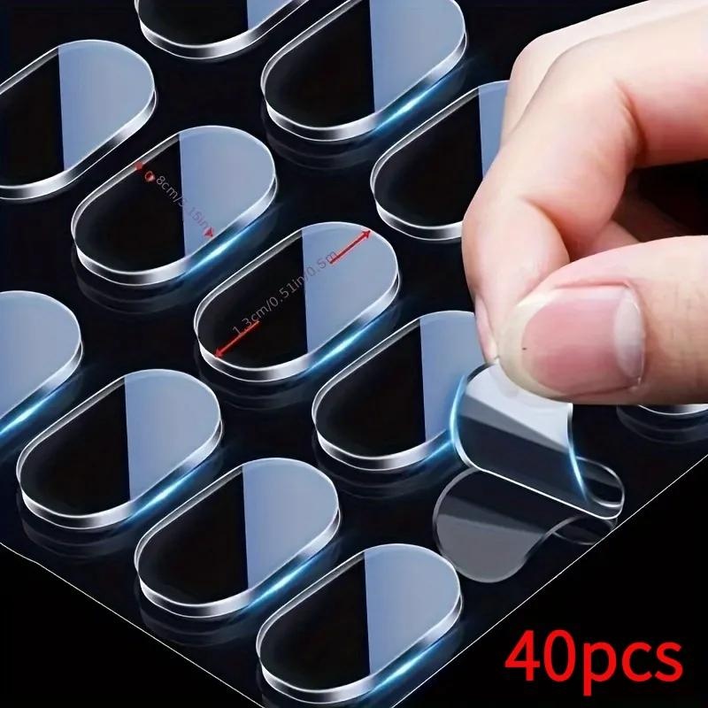 40 piezas de puntos adhesivos transparentes de   cara   - cinta nano removible para   figuras de     y bases de muñecas, almohadillas adhesivas invisibles para coleccionables, juguetes y soportes de exhibición (montaje sin daños)