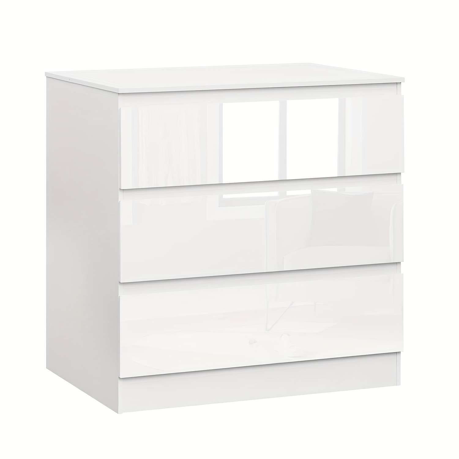 Image of 1pc Storage Drawer Units, Chest Of Drawers, Storage Organiser, Home Furniture, Bedside Cabinet, Storage Cabinet With 3 Drawers, Bedroom, Living Room, Bathroom, White, 80x78x48cm