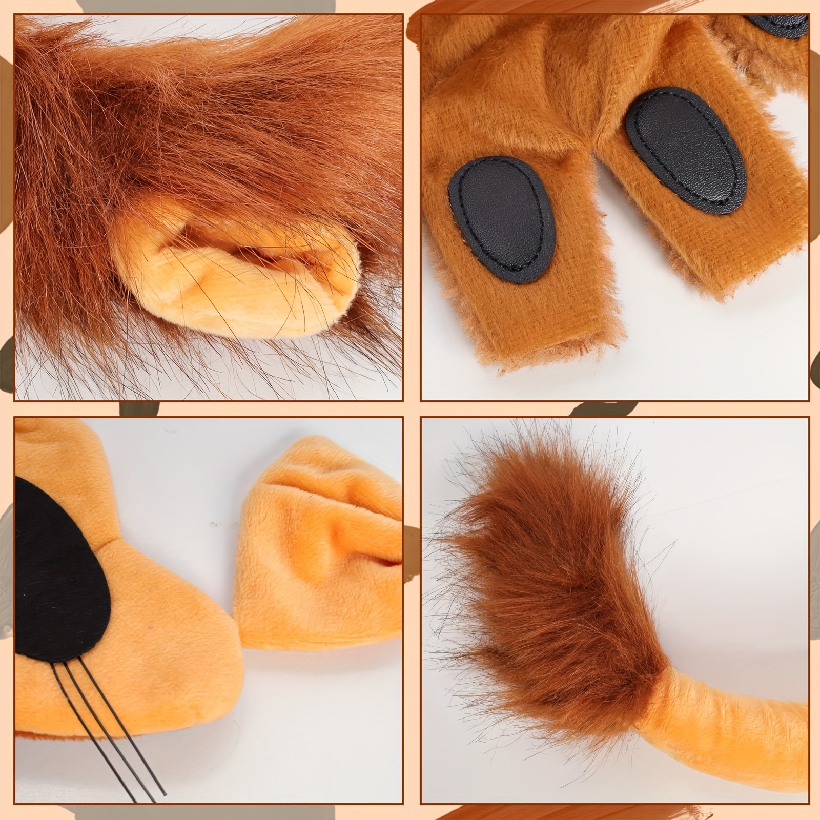 Set Costume Leone Per Adulti E Bambini - Orecchie, Coda E Guanti Per Cosplay - Foto 13