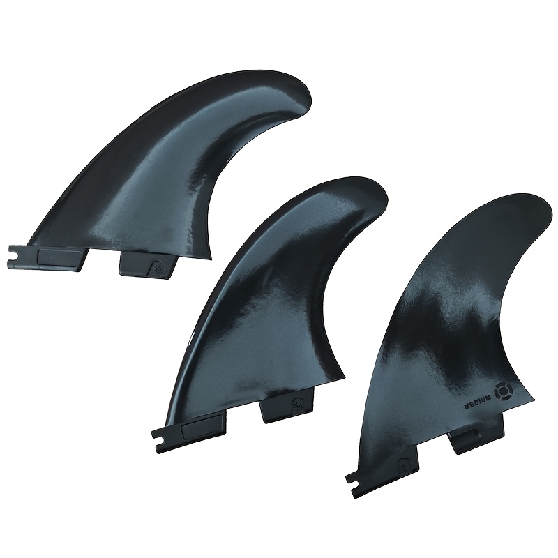 TEMU For Surfboard Fcs G5 Fin Set Of 3, Paddle Board Fin, Fiberglass Reinforced Polymer For Surf Fin Thruster, Black Blue, For Surfboard Longboard,