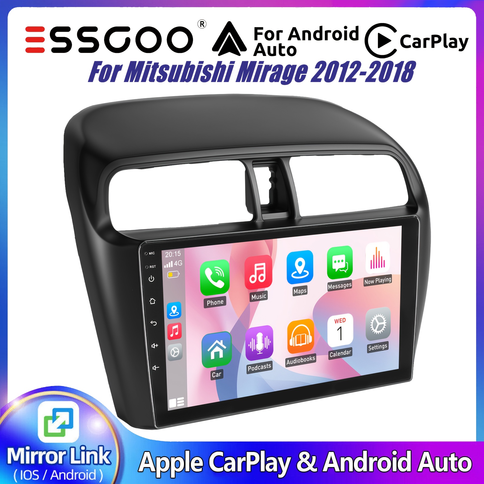 Essgoo 9" 14 Car Stereo For 2012-2018. Features 4+64gb, & Auto. Includes Fm Rds And Wifi, Bringing Smart Features To Your Compact Car
