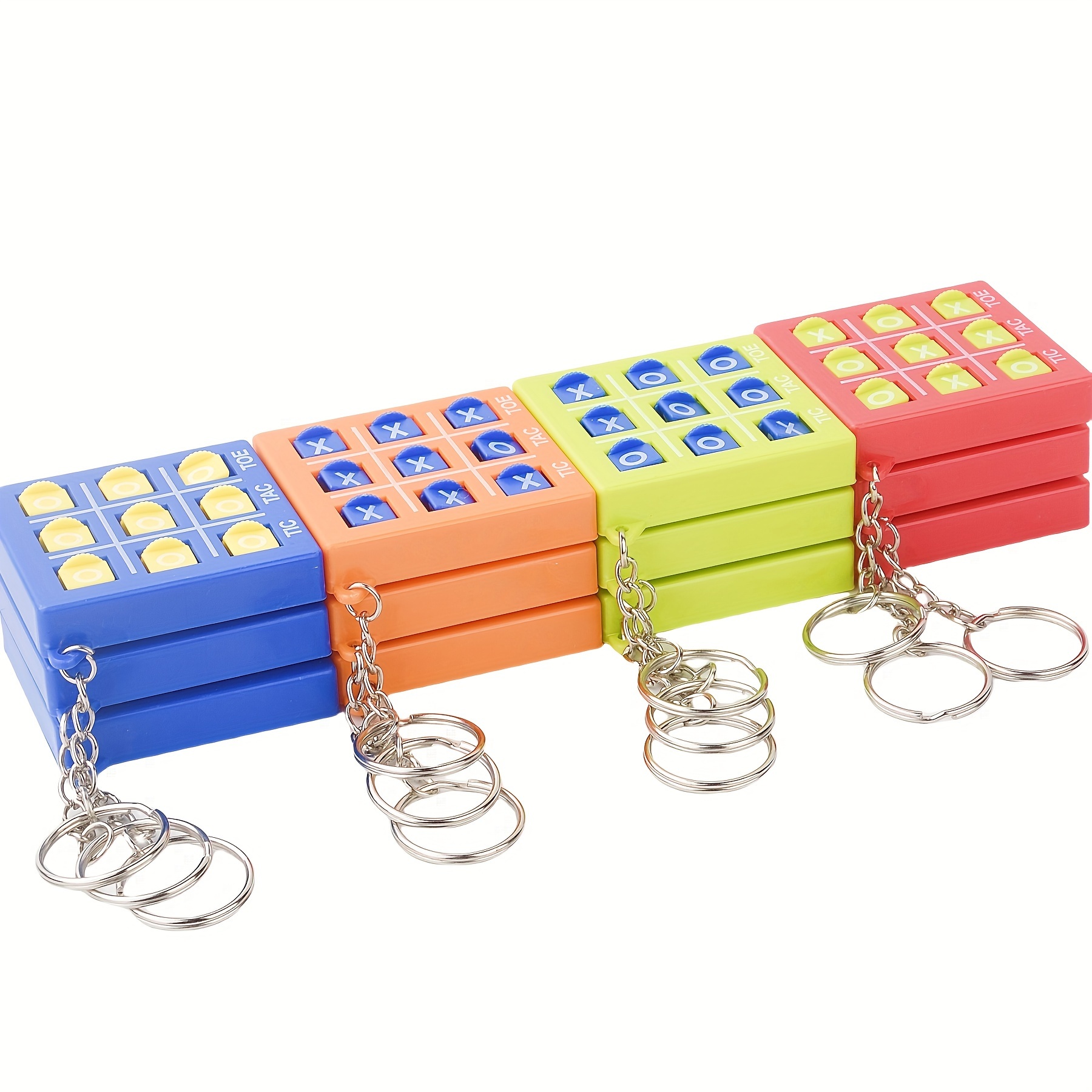 

12-pack Mini Tic Tac Toe Keychain Games - Plastic Tic-tac-toe Key Rings For Kids Party Favors, Educational Travel Board Game Toy For Children Ages 3-6